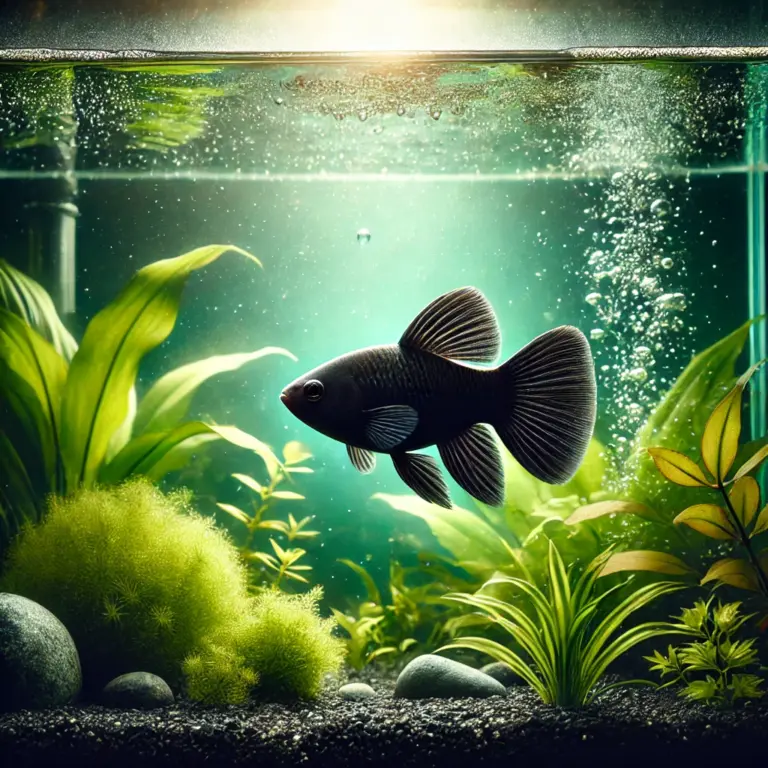 Black Molly in Aquarium